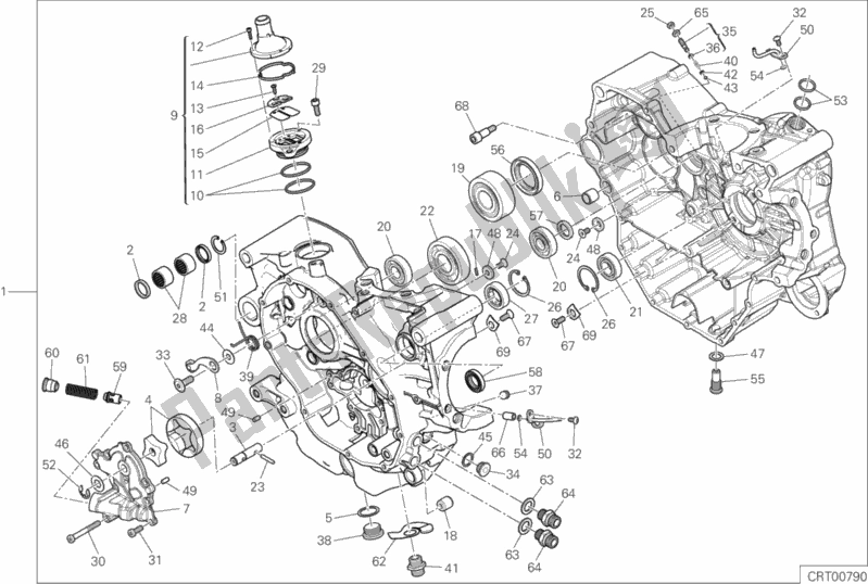 Todas as partes de 09a - Par De Meio Cárteres do Ducati Scrambler 1100 Special Thailand USA 2019